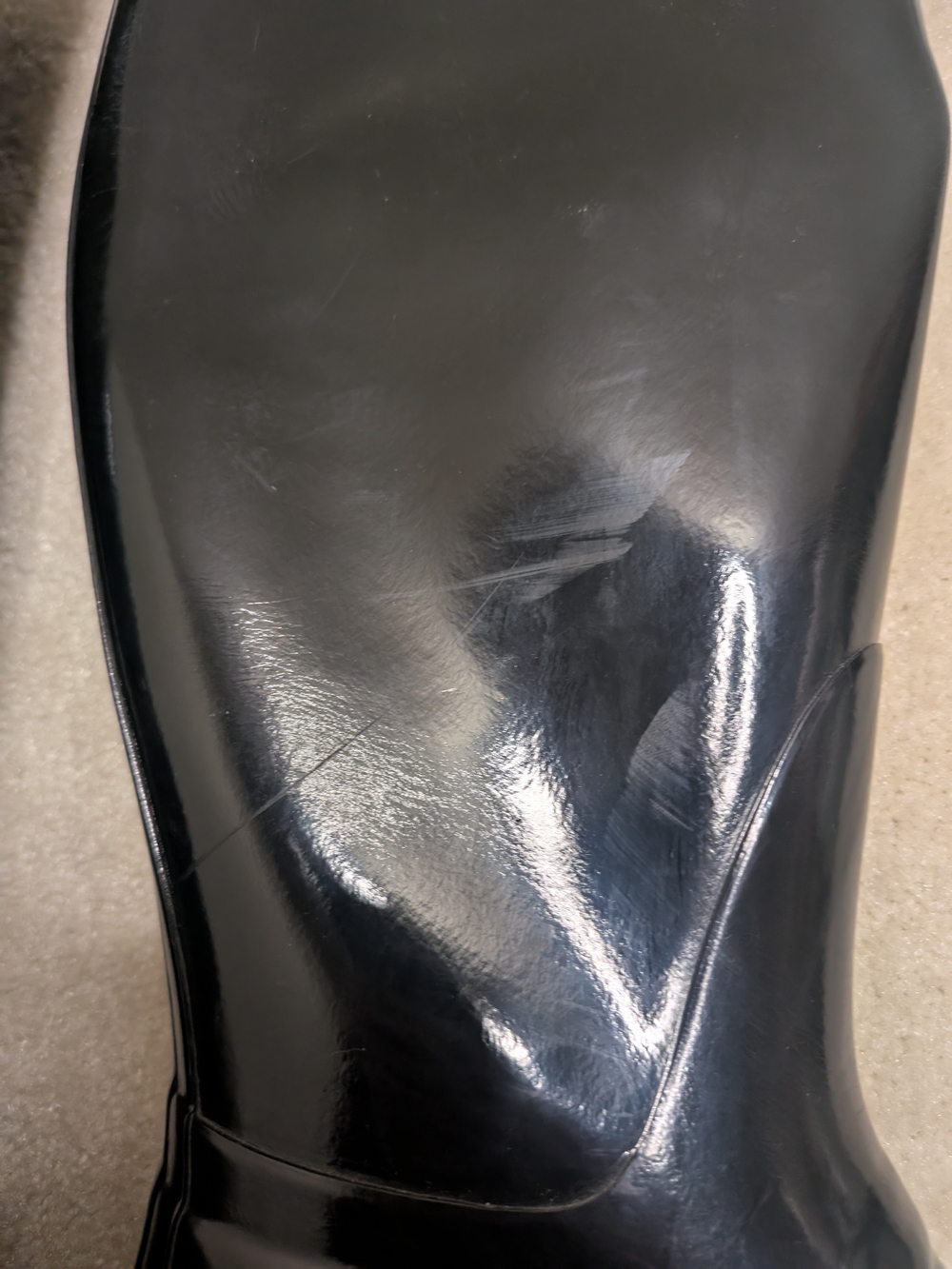 Hunter Black Gloss Tall Rain Boots with Logo Trim - Picture 16 of 16